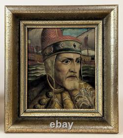 Deux Beaux tableaux anciens, huile sur bois, portraits peints vers 1900