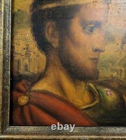 Deux Beaux tableaux anciens, huile sur bois, portraits peints vers 1900