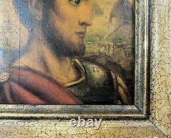 Deux Beaux tableaux anciens, huile sur bois, portraits peints vers 1900