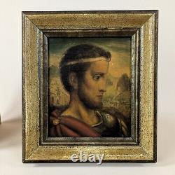 Deux Beaux tableaux anciens, huile sur bois, portraits peints vers 1900