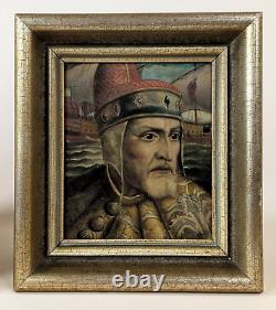 Deux Beaux tableaux anciens, huile sur bois, portraits peints vers 1900