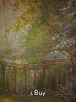 Edmond Allouard (xix Xx) Ruines Dans Un Parc Tableau Ancien Huile Sur Toile