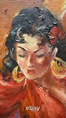 Fernand Van Hamme 1911-1976 Tableau Ancien signé HST Danseuse flamenco Seville