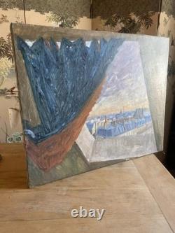 Grand tableau ancien Louis Peyré Huile sur toile 85×54