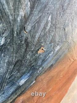 Grand tableau ancien Louis Peyré Huile sur toile 85×54