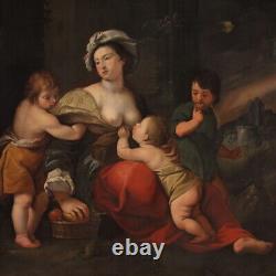Grand tableau ancien huile sur toile peinture italienne art 17ème siècle