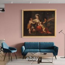 Grand tableau ancien huile sur toile peinture italienne art 17ème siècle
