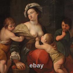 Grand tableau ancien huile sur toile peinture italienne art 17ème siècle