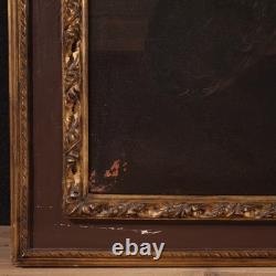 Grand tableau italien Bethsabée au bain ancien huile sur toile du 18ème siècle