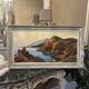 Grande Huile Sur Toile Ancienne Sign&eacute;e Paysage Cadre Vintage D&eacute;coration Peinture
