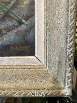 Grande Huile Sur Toile Ancienne Signée Représentant Une Composition Floral