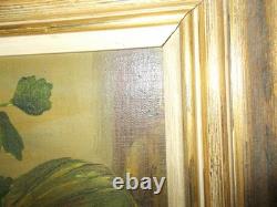 HUILE SUR TOILE BOUQUET DE FLEURS cadre ancien