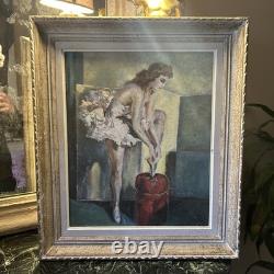 Huile Sur Isorel De Femme Signée Ancienne