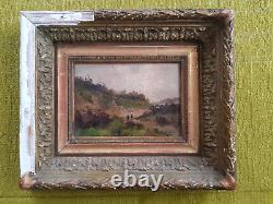 Huile Sur Panneau Ancienne Encadree Paysage Anime Signee L Dupuy (galien Laloue)