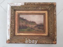 Huile Sur Panneau Ancienne Encadree Paysage Anime Signee L Dupuy (galien Laloue)