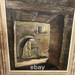 Huile Sur Panneau Ancienne Signée Représentant Une Ruel