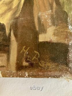 Huile Sur Toile Ancienne D'après Le Tableau De Diego Velasquez Les Fileuses