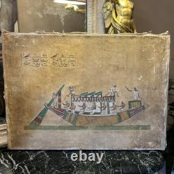 Huile Sur Toile Ancienne Représentant Une Scène Égyptienne