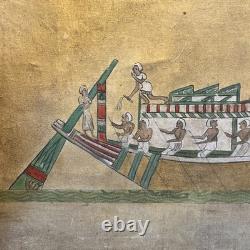 Huile Sur Toile Ancienne Représentant Une Scène Égyptienne