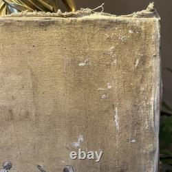 Huile Sur Toile Ancienne Représentant Une Scène Égyptienne