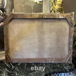 Huile Sur Toile Ancienne Représentant Une Scène Égyptienne