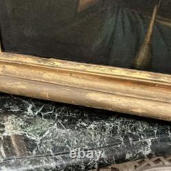 Huile Sur Toile XIX Ème s, Portrait De Vieille Femme Ancien