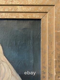 Huile Sur toile Ancienne Représentant Une Scène Religieuse, XIXe