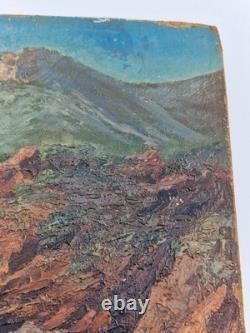 Huile sur carton paysage marin signé HSC Marine signé peinture tableau ancien