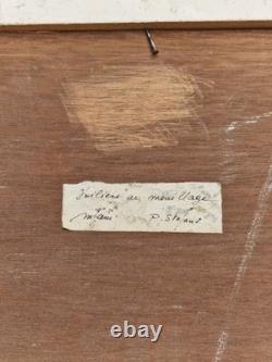 Huile sur panneau 3F paysage marin voiliers au mouillage tableau ancien marine