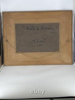 Huile sur panneau Primitif BONO signé Soir à Bernex Suisse ancien tableau