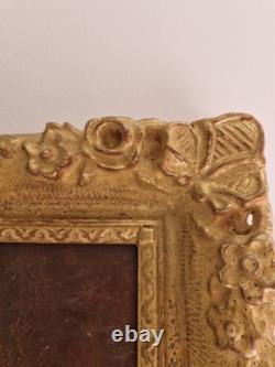 Huile sur toile 1906 paysage animé tableau ancien signé HST XIX tableau ancien