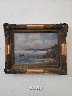 Huile sur toile Marine Tableau ancien