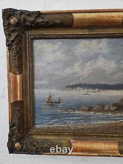 Huile sur toile Marine Tableau ancien