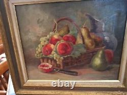 Huile sur toile Nature Morte. Ancienne. 41cmx 33 Cm