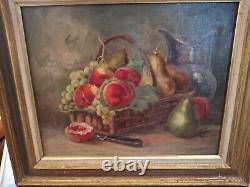 Huile sur toile Nature Morte. Ancienne. 41cmx 33 Cm