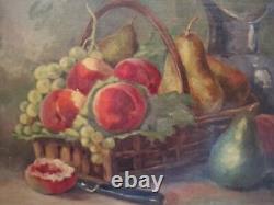 Huile sur toile Nature Morte. Ancienne. 41cmx 33 Cm