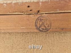 Huile sur toile XIXème Tableau ancien 8F paysage marin signé encadré marine