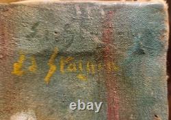 Huile sur toile ancienne Bouquet de fleurs attribué à Edmond Staiger XIXe