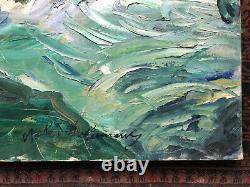 Huile sur toile ancienne. Nandor Vagh-Weinmann. Le fort de Socoa