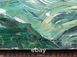 Huile sur toile ancienne. Nandor Vagh-Weinmann. Le fort de Socoa