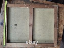 Huile sur toile ancienne Rose Signe grimaldi