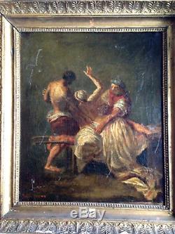 Huile sur toile ancienne signée eugène delacroix romantisme classique XIX