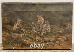 Huile sur toile début XXe signée ancienne école Espagnole scène de genre