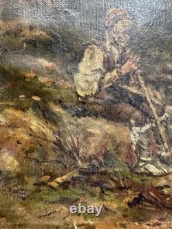 Huile sur toile début XXe signée ancienne école Espagnole scène de genre