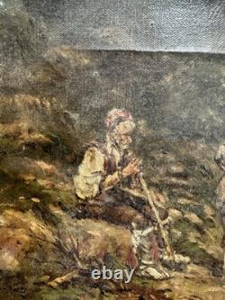 Huile sur toile début XXe signée ancienne école Espagnole scène de genre