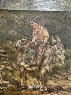 Huile sur toile début XXe signée ancienne école Espagnole scène de genre