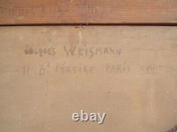 JACQUES WEISMANN ancien tableau Nu Femme huile sur panneau carton signé