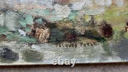 Jacques Petit (1925-2019) Tableau ancien signé huile Post Impressionniste Marine