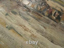 Julius Seyler Joli Et Grand Tableau Ancien Huile Sur Carton Ramasseurs Goemon
