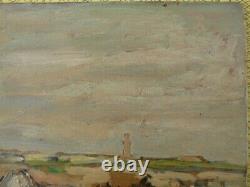 Julius Seyler Joli Et Grand Tableau Ancien Huile Sur Carton Ramasseurs Goemon